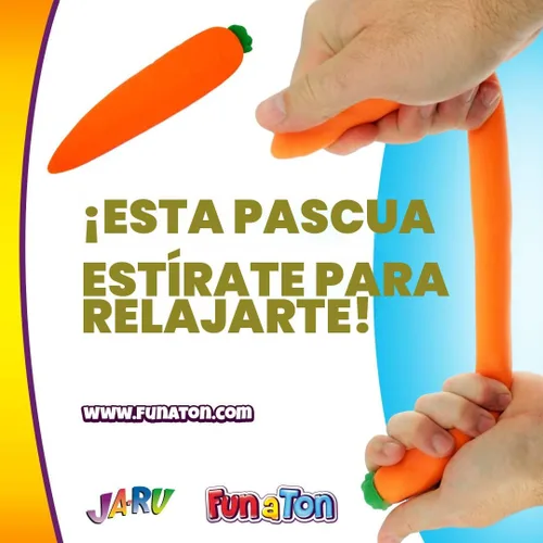 Miniatura 6 de JA-RU Squeesh Yum - Juguete elástico de zanahoria (1 unidad) – Juguete antiestrés relleno de arena, juguetes para ansiedad blandos
