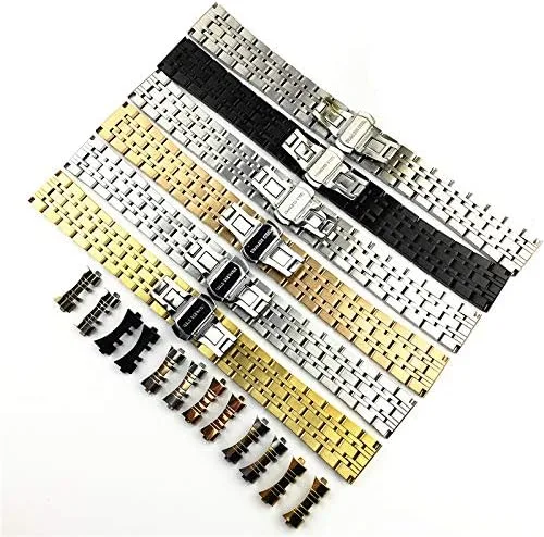 Miniatura 7 de DAHASE Correa de reloj de acero inoxidable con extremo recto curvo 2 en 1, 12, 14, 15, 16, 17, 18, 19, 20, 21, 22, 23, 24, 1.024 in, correa