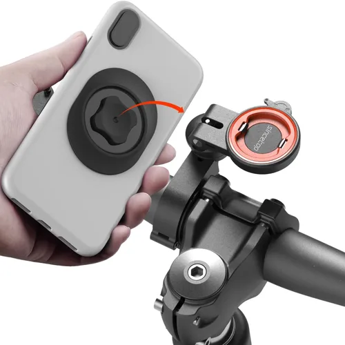 Miniatura 10 de Soporte de teléfono para motocicleta, soporte para teléfono celular con módulo amortiguador de vibraciones, soporte de manillar de bicicleta frontal