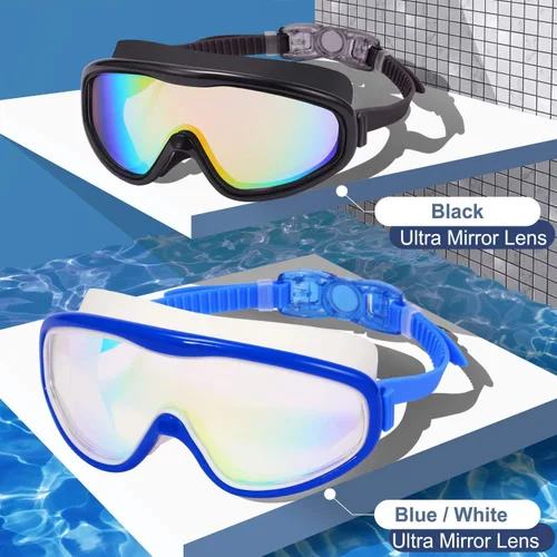 Miniatura 2 de Braylin Gafas de natación para adultos, paquete de 2 gafas de natación de visión amplia para hombres, mujeres, jóvenes, adolescentes, antivaho y más