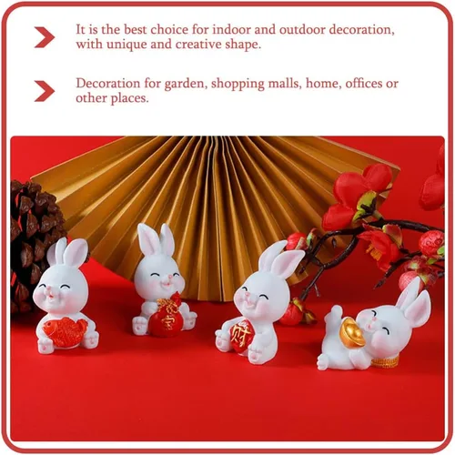 Miniatura 5 de Tofficu 12 figuras de conejo en miniatura 2023, figuras de animales del zodiaco, estatua del año 2023, decoración de Año Nuevo chino para casa
