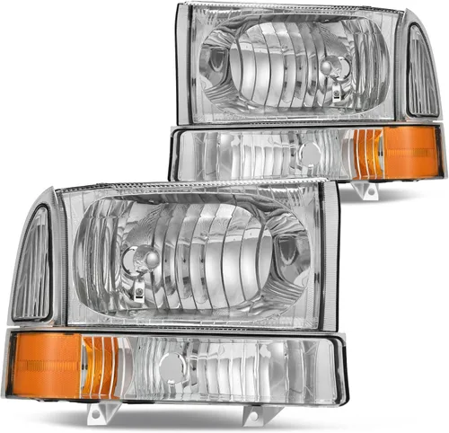 Miniatura 12 de DWVO Conjunto de faros compatible con Ford F-250 F-350 F-450 F-550 Super Duty 1999-2004/Ford Excursion 2000-2004 Faros de repuesto carcasa negra