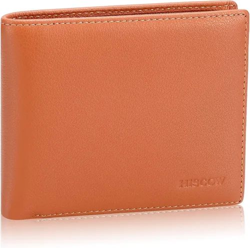 Miniatura 36 de HISCOW Billeteras plegables de cuero de grano completo para hombres, billetera minimalista delgada para hombre, regalos para papá, cumpleaños, día