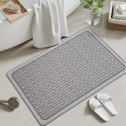 Miniatura 26 de YDKGL Alfombra de baño de medio círculo, alfombras de baño finas para debajo de la puerta, de secado rápido, antideslizante, lavable, con respaldo