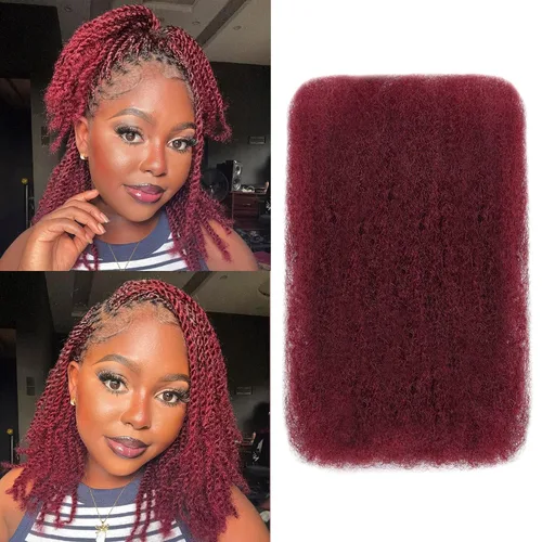 Miniatura 11 de BLL Afro Kinkys - Cabello humano a granel, 100% cabello humano para mini torsión, trenzas, extensiones de rastas, cabello rizado afro, color negro a