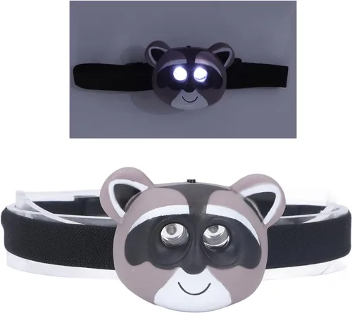 Miniatura 8 de Hilitand Linterna frontal para niños, linterna LED con aspecto de mapache con modo de luz ajustable para camping, senderismo, lectura y fiestas