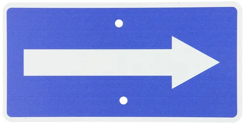 Miniatura 5 de NMC TMA5G Señal de tráfico con flecha derecha, 6 pulgadas de largo x 12 pulgadas de alto, aluminio 0.040, blanco sobre azul