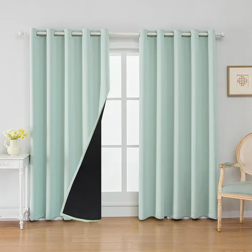 Miniatura 14 de Anytime Juego de 2 paneles de cortinas 100% opacas, con aislamiento térmico para dormitorio, paneles de sombreado completo