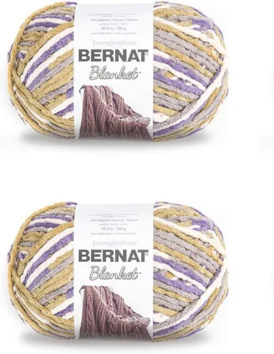 Miniatura 84 de Bernat - Estambre para mantas súper esponjoso acrílico, 2 paquetes de 300g/10.5 onzas, #6, chenilla gruesa de peso pesado para tejer y crochet