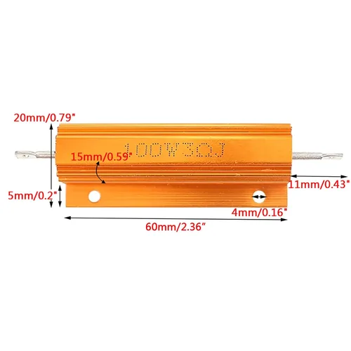 Miniatura 2 de 5pcs 100W 3 Ohm luminum Case Wirewound Resistores Montados Resistor Adaptadores