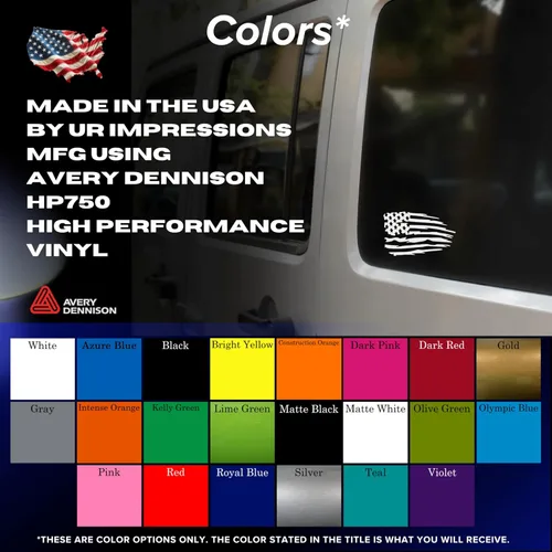 Miniatura 3 de Calcomanías de vinilo con diseño de bandera estadounidense hecha jirones espejadas para automóvil, camión, SUV, motocicleta, pared, ventana, blanco