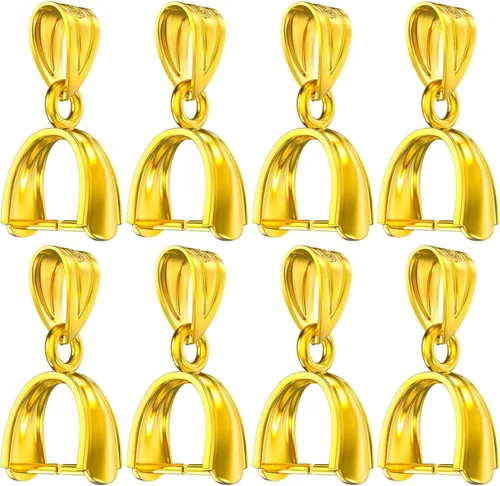 Miniatura 13 de OHINGLT Bails de Pellizco de Plata de Ley 925 para Fabricación de Joyas – Conectores de Cierre de Colgante, Bail de Clip para Collar, Cierres de 4