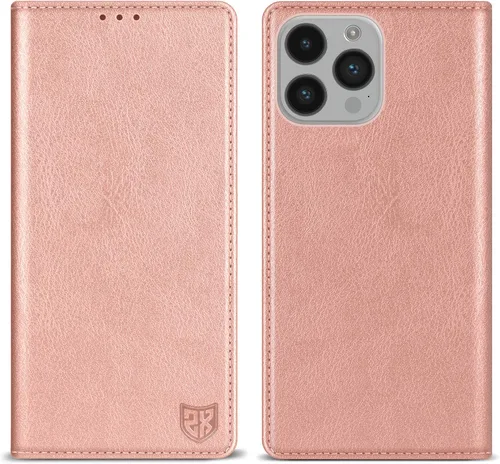Miniatura 23 de ZZXX Funda tipo cartera para iPhone 14 con bloqueo RFID, soporte de ranura para tarjetas, funda protectora de cuero magnético fuerte plegable