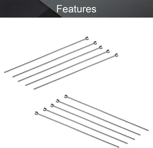 Miniatura 3 de Utoolmart 0.079 in Dia Punta Redonda Acero Recto Eyector Pin Punch 5.906 in Largo Gris Plata 10pcs