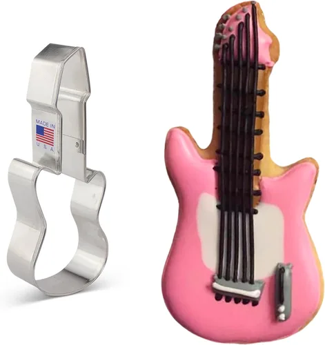 Miniatura 2 de Cortador de galletas Rock 'n Roll para guitarra eléctrica, 5.25 pulgadas, fabricado en Estados Unidos por Ann Clark