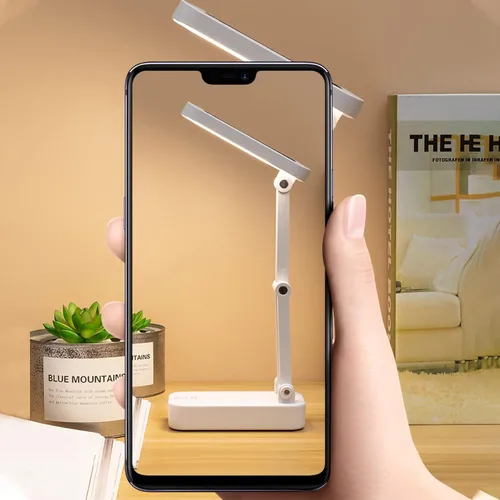 Miniatura 3 de keeda Lámpara de escritorio plegable solar, lámpara de lectura LED portátil regulable con puerto de carga solar y USB para luz nocturna de noche