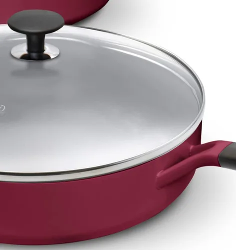 Miniatura 2 de GreenPan SmartShape - Juego de 6 ollas y sartenes de cerámica saludable, antiadherente, sin PFAS, apto para lavavajillas, rojo
