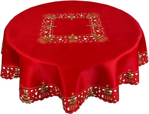 Miniatura 6 de Grelucgo - Servilletas bordadas para árbol de Navidad con diseño de acebo (12 × 12 pulgadas, 4 piezas)