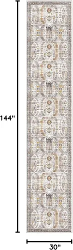 Miniatura 17 de Madane Tapete lavable de 2 x 10 pies para pasillo, cocina, recibidor, clásico, suave, antideslizante para interiores, casa de campo, baño, sala