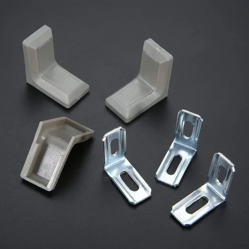 Miniatura 7 de dophee 20 soportes de esquina de metal en forma de L de 90 grados con cubierta de plástico, junta de esquina en ángulo recto para estantes, muebles