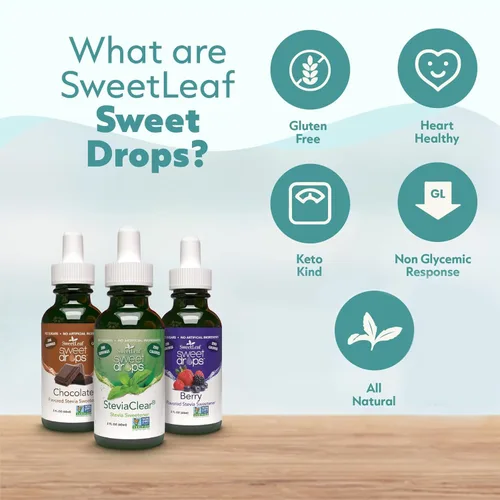 Miniatura 7 de SweetLeaf Sweet Drops - Edulcorante líquido de vainilla con sabor a Stevia Drops, extracto orgánico de hoja de stevia, cero calorías, sin eritritol