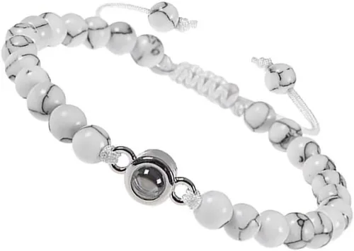 Miniatura 14 de Elegante pulsera de proyección de cristales que muestra I Loves You en 100 idiomas, gran regalo para amantes y parejas de uso diario