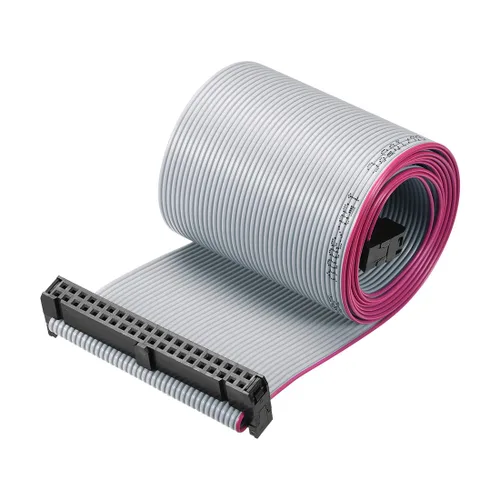 Miniatura 7 de uxcell Longitud plana del conector FC/FC del cable de cinta del alambre de IDC 18 pernos 8.3 ft m de la echada el 3.3 ft gris