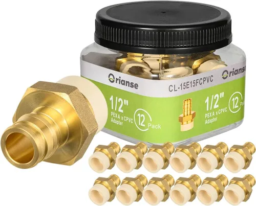 Miniatura 11 de Paquete de 2 adaptadores de transición de CPVC de 1/2 pulgada Pex x 1/2 pulgadas, accesorios PEX de latón resistente para conexión de tubería PEX-B