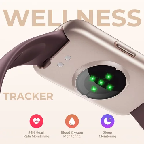 Miniatura 4 de Pulsera de fitness para mujeres y hombres, reloj inteligente con monitor de oxígeno en sangre, frecuencia cardíaca 24/7, monitor de sueño, calorías