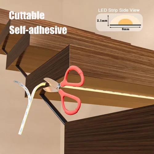 Miniatura 3 de SSL-5616 - Juego completo de iluminación LED con sensor de movimiento inteligente, tira de luz LED cortable de 40 pulgadas para escaleras, luces LED
