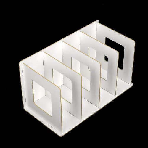 Miniatura 9 de Fdit Estantería de escritorio de madera Estantería de almacenamiento para organizador de oficina en casa y escuela (blanco cálido)