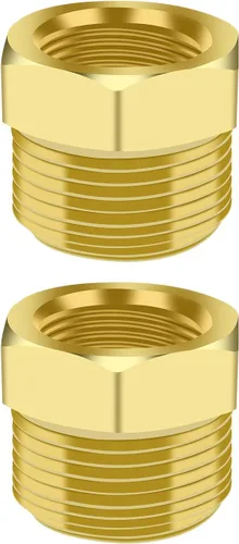 Miniatura 4 de SDTC Tech Paquete de 2 adaptadores reductores de buje de latón rosca macho NPT de 3/4 pulgadas a accesorios de tubería de rosca hembra NPT de 1/2