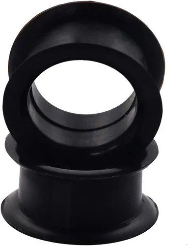 Miniatura 2 de 1 par (2 piezas) Túneles de ojo de silicona negra con doble llamarada, finos y suaves, flexibles 1036