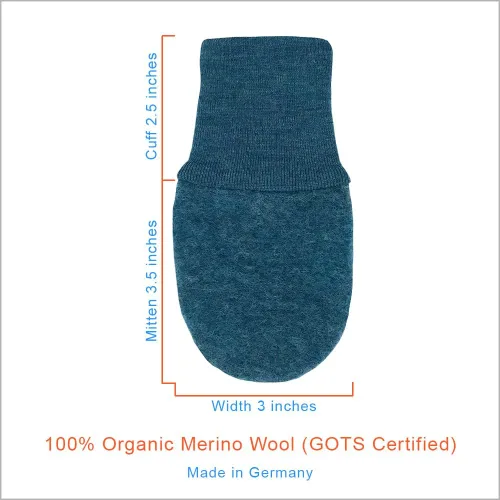 Miniatura 3 de Ecoable Baby Thumbless Mittens Organic Merino Wool Snow Gloves with String