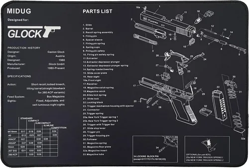 Alfombrilla de limpieza de pistola antideslizante de goma almohadilla de limpieza para pistola de mantenimiento para pistola