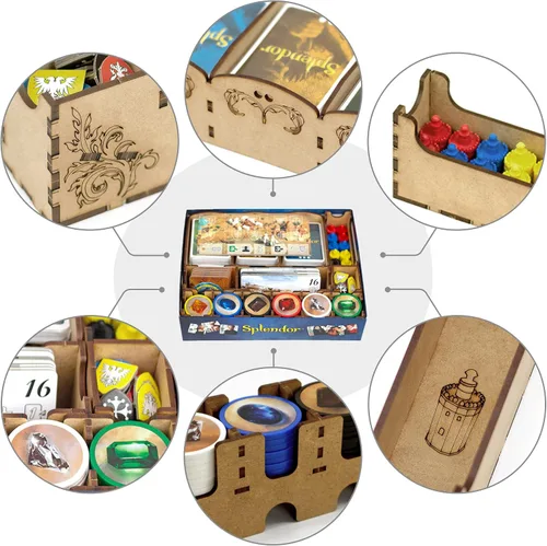 Miniatura 5 de TowerRex Organizador para juegos de mesa Splendor y expansión Cities of Splendor, inserto de almacenamiento, actualización de accesorios