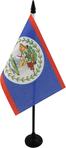 Miniatura 36 de Bandera de mesa de Anguila de 4 x 6 pulgadas, bandera de escritorio británica de Anguila, 5.9 x 3.9 in, palo y base de plástico negro AZ FLAG