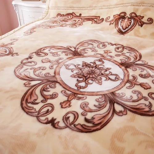Miniatura 3 de Manta de visón coreano de 55"×75", sedosa, suave y cálida - Manta de cama Raschel reversible de 2 capas para cama individual. (150x200cm-2.5kg).