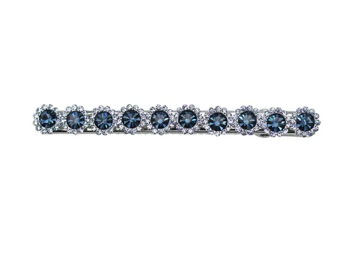 Miniatura 6 de Faship Preciosa pinza de pelo de cocodrilo floral de cristal negro