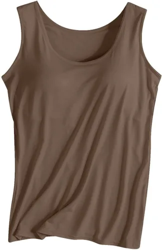 Miniatura 11 de Camiseta sin mangas con brasier integrado para mujer, sin mangas, correa ancha, ropa de dormir básica, para entrenamiento, yoga, camisola acolchada