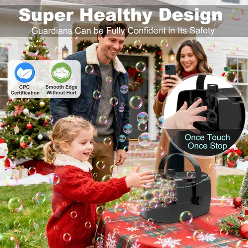 Miniatura 3 de Zerhunt Máquina de burbujas duradera para fiestas: 3 modos de alimentación para diversión sin parar - 18000+ burbujas por minuto de alto rendimiento