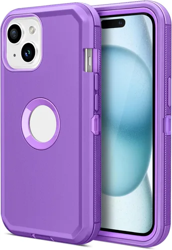 Miniatura 13 de Jiunai Funda para iPhone 14 Plus a Prueba de Golpes Antipolvo Protección de Servicio Pesado Protectora Antiarañazos de Doble Capa Resistente Rugosa