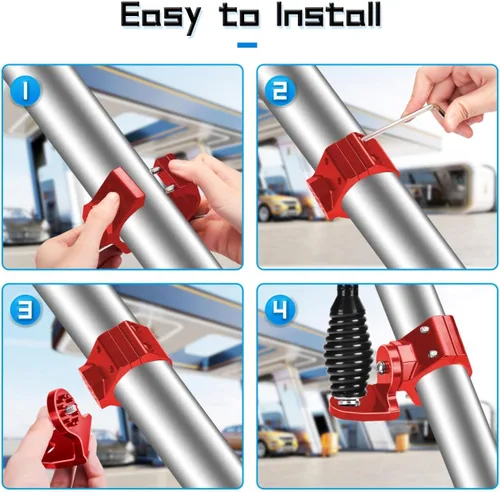Miniatura 4 de Soporte de montaje UTV con rotación de 360° para bandera/luz de látigo LED, antena para barra antivuelco de 1.75 a 2 pulgadas, compatible con todos