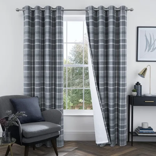 Miniatura 15 de always4u - Cortinas térmicas aisladas con diseño de cuadros, de 63 pulgadas de largo, de doble capa, cortinas térmicas para sala de estar