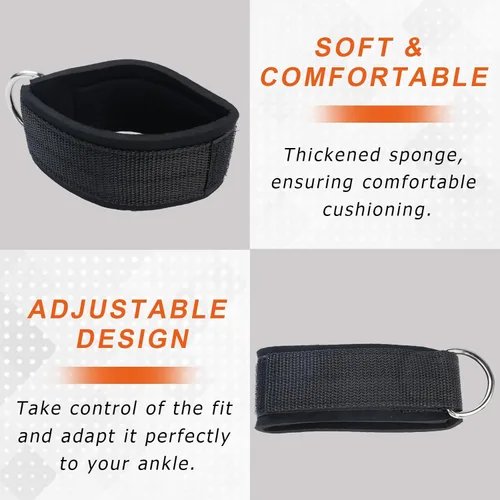 Miniatura 4 de Correas de entrenamiento de tobillo para máquina de gimnasio tonal, accesorios de correa de tobillo ajustable para Tonal, con adaptador de bloqueo