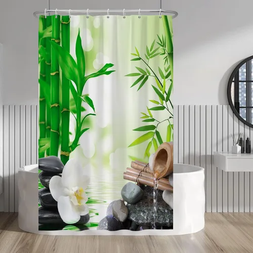 Miniatura 23 de Baocicoo - Cortina de ducha de abeja de miel, diseño de abeja de caricaturas, pista voladora, rústica, floral, para baño, decoración de bañera