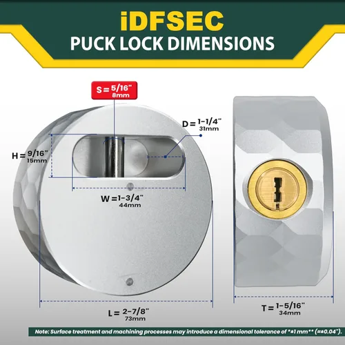 Miniatura 2 de Candado de disco de aluminio resistente, candado de alta seguridad con grillete oculto para remolques, camiones, furgonetas, contenedores