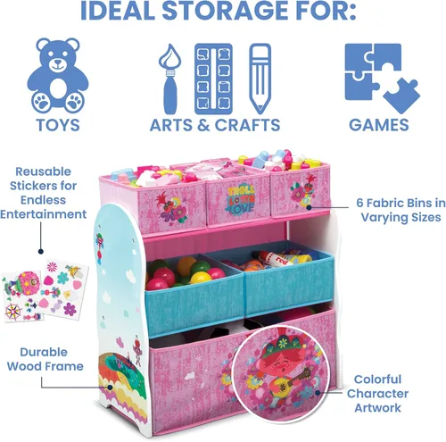 Miniatura 4 de Delta Children Escritorio con silla con contenedor de almacenamiento + diseño y almacenamiento de 6 contenedores organizador de almacenamiento