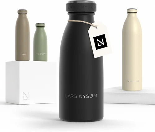 Miniatura 84 de LARS NYSØM Botella de agua XL de acero inoxidable aislada 12oz 17oz 25oz 34oz 51oz Botella térmica aislada para bebidas calientes y frías Azul