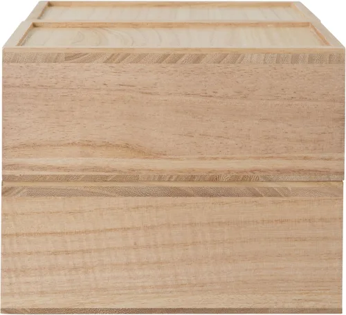 Miniatura 9 de Martha Stewart Weston Cajas de almacenamiento apilables de madera con cajones extraíbles, organizadores de almacenamiento de madera de Paulownia